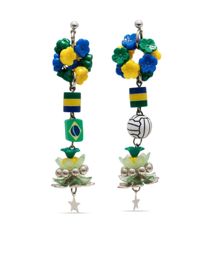 Amir Slama Brazil Drop Earrings In Multicolour