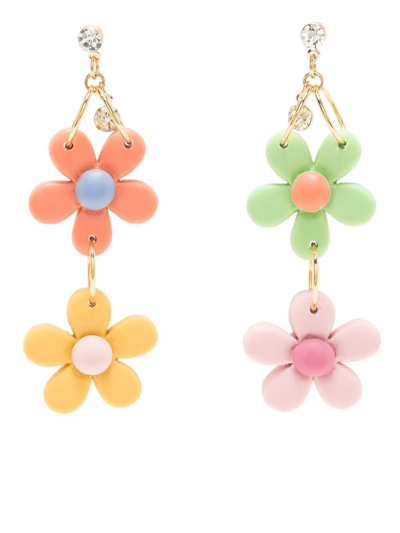 Amir Slama Flower-charm Drop Earrings In Multicolour