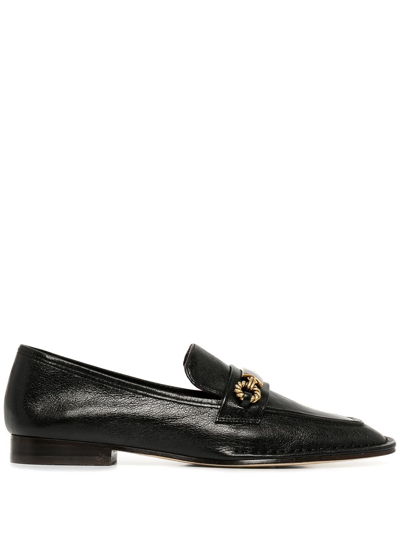 Tory Burch Perrine Logo Loafers In Black