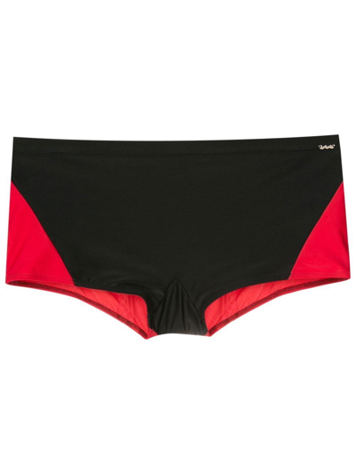 Amir Slama Two-tone Swim Trunks In Red