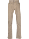 Jacob Cohen Straight-leg Mid Rise Trousers In Neutrals