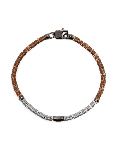 Tateossian Two-tone Beaded Bracelet In Brown