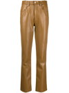 DIESEL LEATHER-EFFECT STRAIGHT-LEG TROUSERS