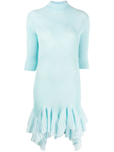 Givenchy Flounced Plissé Mini Dress In Black