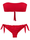 Amir Slama Gathered-detailing Bandeau Bikini In Red
