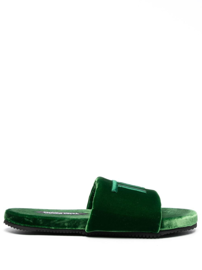 Tom Ford Harrison Velvet Slippers In Green