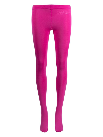 Valentino Logo-print Elasticated-waistband Tights In Pink