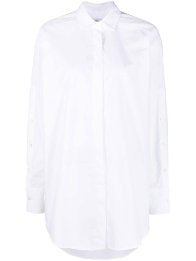 Closed Button-up Organic Cotton Shirt In White