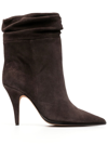ALEXANDRE BIRMAN SLOUCH POTTED-TOE SUEDE BOOTS