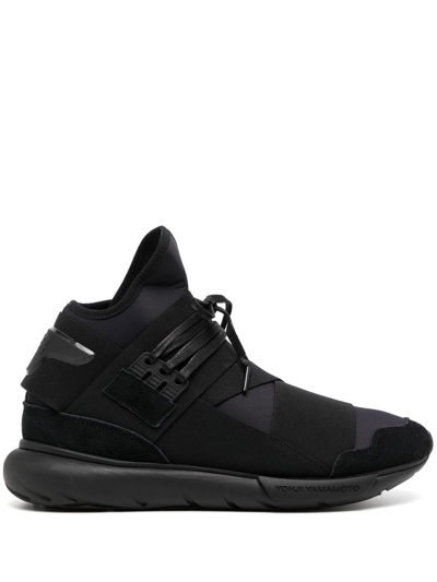 Y-3 High-top Lace-up Sneakers In Black