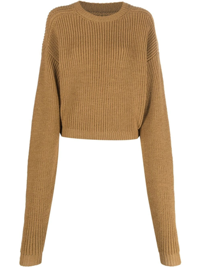Quira Virgin-wool Knit Jumper In Brown