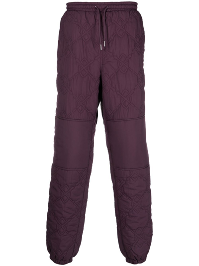 Daily Paper Drawstring Quilted Track Pants In Purple