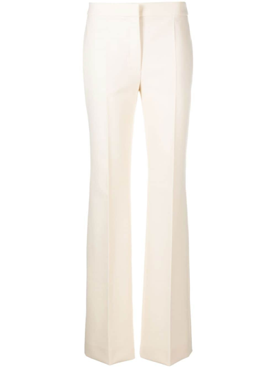 Moschino High-waisted Straight-leg Trousers In Neutrals