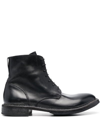 Moma Tronchetto Leather Ankle Boots In Black