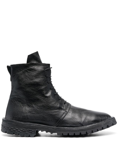 Moma Lace-up Leather Ankle Boots In Black
