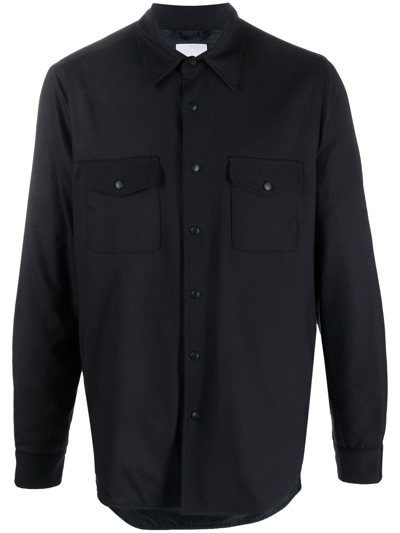 Aspesi Long-sleeve Padded Shirt In Blue