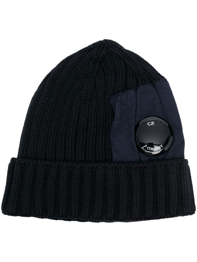 C.p. Company Lens-detail Beanie Hat In 999 Black