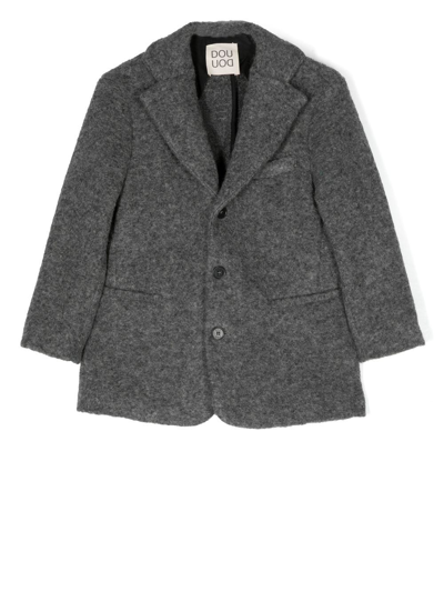 Douuod Kids' Felted Wool Blazer In Grey