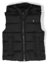 Herno Chest Logo-plaque Padded Gilet In Black