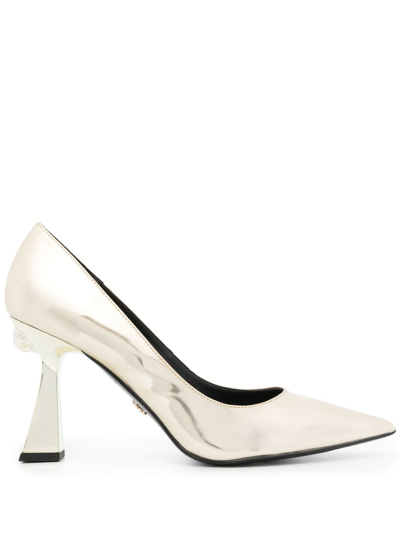 Kurt Geiger 95mm Metallic-finish Pumps In Gold