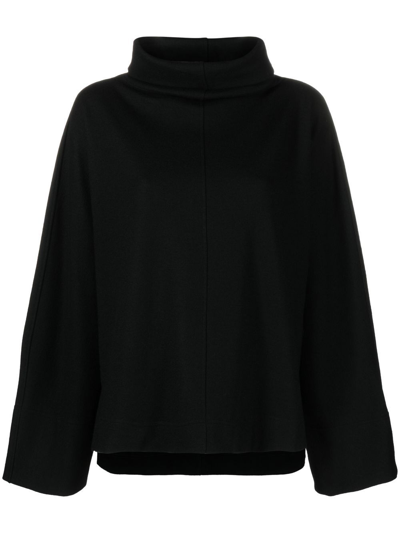 Issey Miyake Mock-neck Wide-sleeved Top In Black