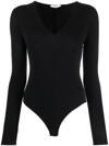 Wolford Vermont Jersey Thong Bodysuit In Black
