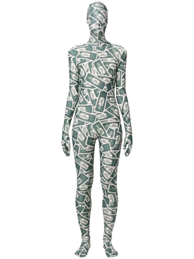 Vetements Money-print Full-body Jumpsuit In Neutrals ModeSens