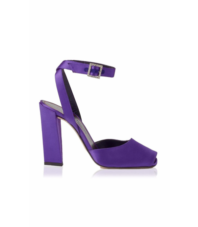 Victoria Beckham Eliza Satin Sandals In Purple