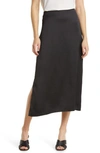 Halogen Satin Midi Skirt In Black