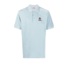 Kenzo Blue Boke Flower Embroidered Polo Shirt In Blue