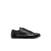 KENZO BLACK LEATHER LOW-TOP SNEAKERS,FC65SN010L5018690527