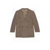 GUCCI BROWN PRINCE OF WALES CHECK WOOL BLAZER,697719ZAHJ218221255