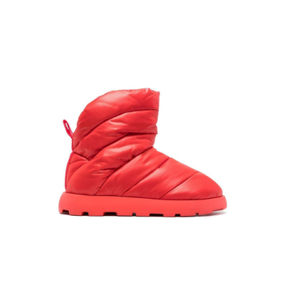 Piumestudio Luna Padded Ankle Boots In Red