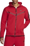 Nike Sportswear Tech Fleece Zip Hoodie In Gym Red/ Black