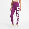 Nike Women's  Sportswear Essential High-waisted Graphic Leggings In Viotech/white