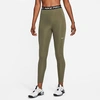 Nike Women's Pro 365 High-waisted Cropped Leggings In Medium Olive/black/white