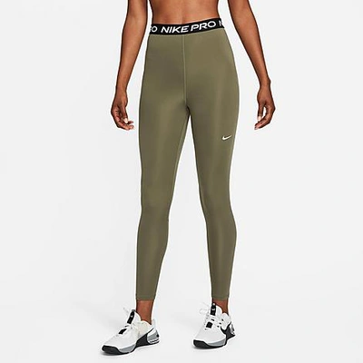 Nike Women's Pro 365 High-waisted Cropped Leggings In Medium Olive/black/white