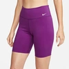 Nike Women's One Mid-rise 7" Biker Shorts In Viotech/white