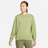 Nike Women's Dri-fit Get Fit Graphic Crewneck Sweatshirt In Alligator/white