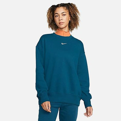 Nike Women's  Sportswear Phoenix Fleece Oversized Crewneck Sweatshirt In Valerian Blue/sail