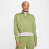 Nike Sportswear Phoenix Fleece Crop Sweatshirt In Alligator/sail