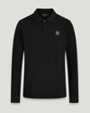Belstaff Long Sleeve Polo Shirt Black In Black