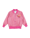 MAËLIE MAËLIE TODDLER GIRL JACKET FUCHSIA SIZE 3 COTTON, ELASTANE