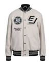 Enterprise Japan Beige Varsity Jacket With Patches In Beige