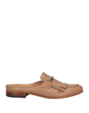 Seboy's Woman Mules & Clogs Light Brown Size 8 Soft Leather In Beige