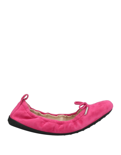 TOD'S TOD'S WOMAN BALLET FLATS FUCHSIA SIZE 8 LEATHER