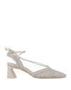 AREZZO AREZZO WOMAN PUMPS IVORY SIZE 10 TEXTILE FIBERS