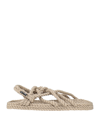 Nomadic State Of Mind Raffia Braided Sandals In Beige