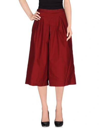 Anna Sammarone Cropped Trousers & Culottes In Maroon