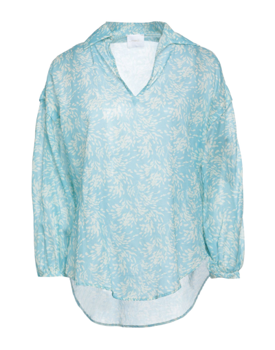 Merci .., Woman Blouse Sky Blue Size S Cotton